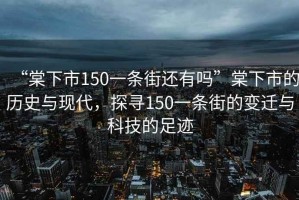 “棠下市150一條街還有嗎”棠下市的歷史與現(xiàn)代，探尋150一條街的變遷與科技的足跡