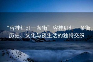 “容桂紅燈一條街”容桂紅燈一條街，歷史、文化與夜生活的獨(dú)特交織