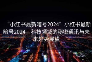 “小紅書(shū)最新暗號(hào)2024”小紅書(shū)最新暗號(hào)2024，科技領(lǐng)域的秘密通訊與未來(lái)趨勢(shì)展望