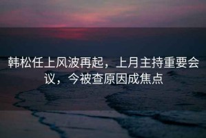 韓松任上風(fēng)波再起，上月主持重要會(huì)議，今被查原因成焦點(diǎn)