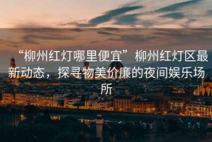 “柳州紅燈哪里便宜”柳州紅燈區(qū)最新動態(tài)，探尋物美價廉的夜間娛樂場所