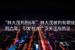 “林大茂判刑6年”林大茂被判有期徒刑六年，引發(fā)社會廣泛關(guān)注與熱議