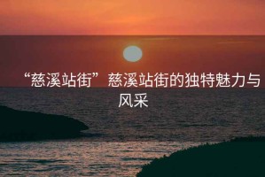 “慈溪站街”慈溪站街的獨特魅力與風采