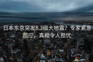 日本東京突發(fā)8.3級(jí)大地震？專家緊急回應(yīng)，真相令人擔(dān)憂