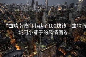 “曲靖南城門小巷子100塊錢”曲靖南城門小巷子的風情畫卷