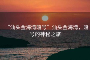 “汕頭金海灣暗號”汕頭金海灣，暗號的神秘之旅