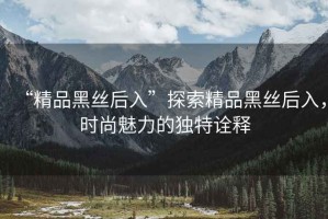 “精品黑絲后入”探索精品黑絲后入，時尚魅力的獨(dú)特詮釋