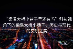 “梁溪大橋小巷子里還有嗎”科技視角下的梁溪大橋小巷子，歷史與現(xiàn)代的交織之美