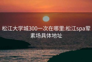 松江大學(xué)城300一次在哪里:松江spa葷素場(chǎng)具體地址