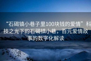 “石碣鎮(zhèn)小巷子里100塊錢的愛情”科技之光下的石碣鎮(zhèn)小巷，百元愛情故事的數(shù)字化解讀