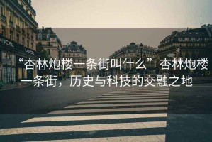 “杏林炮樓一條街叫什么”杏林炮樓一條街，歷史與科技的交融之地