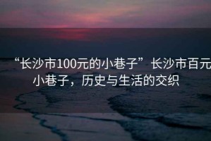 “長沙市100元的小巷子”長沙市百元小巷子，歷史與生活的交織