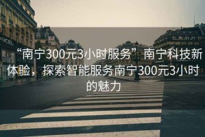 “南寧300元3小時(shí)服務(wù)”南寧科技新體驗(yàn)，探索智能服務(wù)南寧300元3小時(shí)的魅力