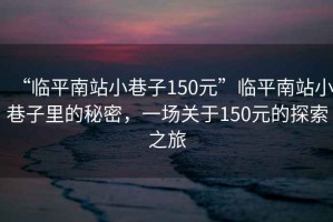 “臨平南站小巷子150元”臨平南站小巷子里的秘密，一場關(guān)于150元的探索之旅