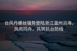 臺(tái)風(fēng)丹娜絲強(qiáng)勢(shì)登陸浙江溫州沿海，風(fēng)雨同舟，共筑抗臺(tái)防線