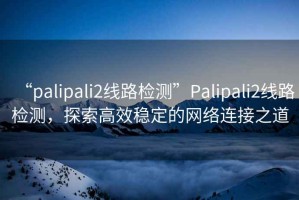 “palipali2線路檢測”Palipali2線路檢測，探索高效穩(wěn)定的網(wǎng)絡(luò)連接之道