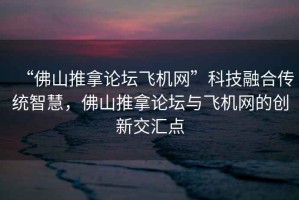 “佛山推拿論壇飛機(jī)網(wǎng)”科技融合傳統(tǒng)智慧，佛山推拿論壇與飛機(jī)網(wǎng)的創(chuàng)新交匯點(diǎn)