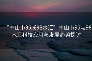 “中山市95或98水匯”中山市95與98水匯科技應用與發(fā)展趨勢探討