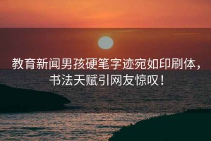 教育新聞男孩硬筆字跡宛如印刷體，書(shū)法天賦引網(wǎng)友驚嘆！