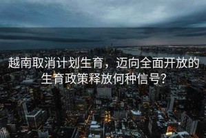 越南取消計(jì)劃生育，邁向全面開放的生育政策釋放何種信號(hào)？