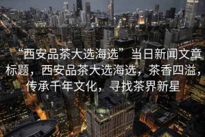“西安品茶大選海選”當(dāng)日新聞文章標(biāo)題，西安品茶大選海選，茶香四溢，傳承千年文化，尋找茶界新星