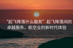 “起飛降落什么服務”起飛降落間的卓越服務，航空業(yè)的新時代體驗
