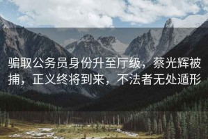 騙取公務(wù)員身份升至廳級，蔡光輝被捕，正義終將到來，不法者無處遁形