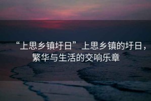 “上思鄉(xiāng)鎮(zhèn)圩日”上思鄉(xiāng)鎮(zhèn)的圩日，繁華與生活的交響樂章