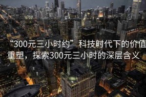 “300元三小時約”科技時代下的價值重塑，探索300元三小時的深層含義