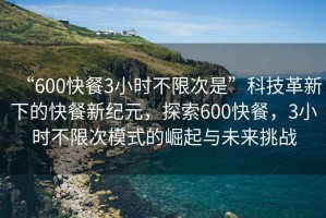 “600快餐3小時(shí)不限次是”科技革新下的快餐新紀(jì)元，探索600快餐，3小時(shí)不限次模式的崛起與未來挑戰(zhàn)