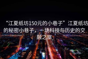 “江夏紙坊150元的小巷子”江夏紙坊的秘密小巷子，一場科技與歷史的交融之旅