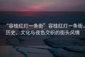 “容桂紅燈一條街”容桂紅燈一條街，歷史、文化與夜色交織的街頭風(fēng)情