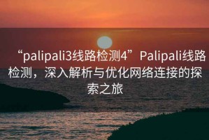 “palipali3線路檢測(cè)4”Palipali線路檢測(cè)，深入解析與優(yōu)化網(wǎng)絡(luò)連接的探索之旅