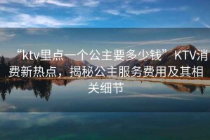“ktv里點一個公主要多少錢”KTV消費新熱點，揭秘公主服務費用及其相關細節(jié)