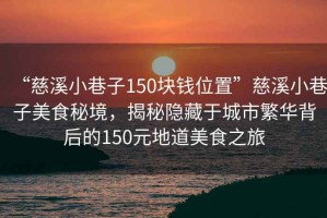 “慈溪小巷子150塊錢位置”慈溪小巷子美食秘境，揭秘隱藏于城市繁華背后的150元地道美食之旅