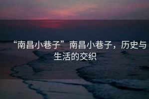 “南昌小巷子”南昌小巷子，歷史與生活的交織
