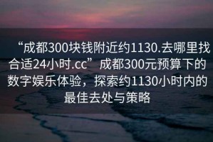 “成都300塊錢附近約1130.去哪里找合適24小時.cc”成都300元預算下的數(shù)字娛樂體驗，探索約1130小時內(nèi)的最佳去處與策略