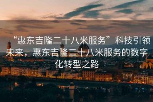 “惠東吉隆二十八米服務”科技引領未來，惠東吉隆二十八米服務的數(shù)字化轉(zhuǎn)型之路
