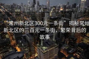 “常州新北區(qū)300元一條街”揭秘常州新北區(qū)的三百元一條街，繁榮背后的故事