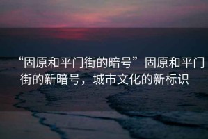 “固原和平門街的暗號”固原和平門街的新暗號，城市文化的新標(biāo)識