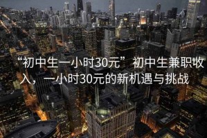 “初中生一小時(shí)30元”初中生兼職收入，一小時(shí)30元的新機(jī)遇與挑戰(zhàn)