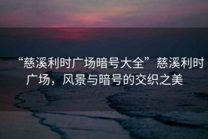 “慈溪利時廣場暗號大全”慈溪利時廣場，風(fēng)景與暗號的交織之美