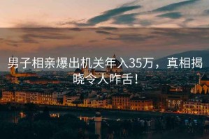男子相親爆出機(jī)關(guān)年入35萬(wàn)，真相揭曉令人咋舌！