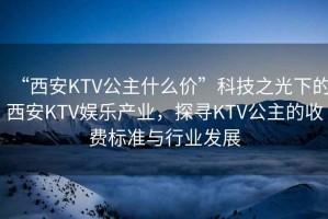 “西安KTV公主什么價”科技之光下的西安KTV娛樂產業(yè)，探尋KTV公主的收費標準與行業(yè)發(fā)展