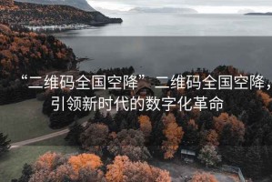 “二維碼全國(guó)空降”二維碼全國(guó)空降，引領(lǐng)新時(shí)代的數(shù)字化革命