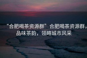 “合肥喝茶資源群”合肥喝茶資源群，品味茶韻，領(lǐng)略城市風(fēng)采