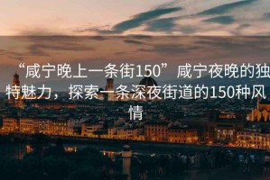“咸寧晚上一條街150”咸寧夜晚的獨(dú)特魅力，探索一條深夜街道的150種風(fēng)情