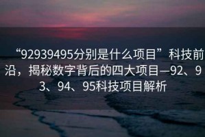 “92939495分別是什么項目”科技前沿，揭秘數(shù)字背后的四大項目—92、93、94、95科技項目解析