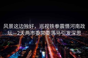 風(fēng)景這邊獨好，巡視鐵拳震懾河南政壇—2天兩市委常委落馬引發(fā)深思