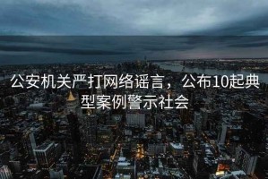 公安機關嚴打網(wǎng)絡謠言，公布10起典型案例警示社會